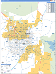 Greater Las Vegas Metro Area Wall Map Basic Style 2026